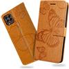 DENDICO Cover per Galaxy M33 5G, Portafoglio Custodia in PU Pelle per Samsung Galaxy M33 5G, Antiurto Cover a Libro con Slot per Carte, Giallo