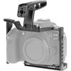 FOTGA Gabbia per fotocamera + manico superiore per fotocamera Canon EOS 90D 80D 70D, in lega di alluminio, per fotocamera Vlogging Rig, con scarpa fredda da 1/4, 3/8, piastra a sgancio rapido per