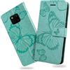 DENDICO Cover per Huawei Mate 20 PRO, Portafoglio Custodia in PU Pelle per Huawei Mate 20 PRO, Antiurto Cover a Libro con Slot per Carte, Verde