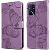 DENDICO Cover per Oppo A16 4G / Oppo A16s / Oppo A54s, Portafoglio Custodia in PU Pelle per Oppo A16 4G / Oppo A16s / Oppo A54s, Antiurto Cover a Libro con Slot per Carte, Viola