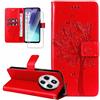 Dcjlbo Cover per Xiaomi Redmi 14C Custodia Cover in Pelle Portafoglio a Libro con Pellicola Vetro Temperato Porta Carte Magnetica Cover Flip Case Antiurto Custodia-Rosso