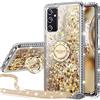 Miss Arts Custodia per Samsung A54, con brillantini argentati, con supporto per anelli, cover in silicone trasparente, per Samsung Galaxy A54, colore: oro