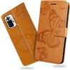 DENDICO Cover per Xiaomi Redmi Note 10 PRO, Portafoglio Custodia in PU Pelle per Xiaomi Redmi Note 10 PRO, Antiurto Cover a Libro con Slot per Carte, Giallo
