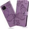 DENDICO Cover per Huawei P40 Lite/Nova 6 SE, Portafoglio Custodia in PU Pelle per Huawei P40 Lite/Nova 6 SE, Antiurto Cover a Libro con Slot per Carte, Viola
