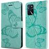 DENDICO Cover per Oppo A16 4G / Oppo A16s / Oppo A54s, Portafoglio Custodia in PU Pelle per Oppo A16 4G / Oppo A16s / Oppo A54s, Antiurto Cover a Libro con Slot per Carte, Verde