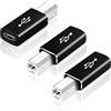 Greluma 3 Pz Adattatore da USB B a USB C, convertitore da femmina tipo C a MIDI compatibile con stampante, pianoforte elettrico, laptop e altri dispositivi di tipo C