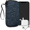 kwmobile Custodia in Neoprene con Zip per Smartphone L - 6,5 - Astuccio Portacellulare a Sacchetto con Cerniera - Borsa in deep ocean/nero