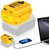 YRhplm PD100W - Adattatore USB per batteria Dewalt da 20 V, con porta di tipo C e porta USB per batteria da 20 V Dewalt e dispositivo elettronico e caricabatterie per telefono (senza batteria)