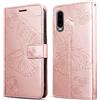DENDICO Cover per Huawei P30, Portafoglio Custodia in PU Pelle per Huawei P30, Antiurto Cover a Libro con Slot per Carte, Oro Rosa