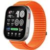 GIOPUEY Cinturini Compatibile con Amazfit Bip Max, Nylon Traspirante Sport Loop Cinturino in Morbido Nylon Intrecciato Strap Band - Orange