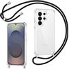 Coiwxmoi Cover per Samsung Galaxy S25 Ultra con Cordino, Custodia Trasparente con Regolabile Collana Ultra Sottile Antiurto AntiGraffio TPU Silicone Bumper Protettiva Case con Laccio Tracolla, Nero