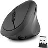 Perixx PERIMICE-719R Mouse Ergonomico Ricaricabile Senza Fili - Funzione Duo con Ricarica Cavo e Wireless - Nero