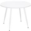 MOG CASA Tavolo da pranzo rotondo Corin - Ø 100 cm - MDF bianco e gambe metalliche bianche - regolabile e moderno