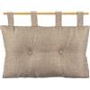 Caritex Cuscino Testata Letto Con Passanti a Strappo, Cuscino Testiera Letto Imbottito Con Fiocco di Poliestere, Montaggio Rapido, con Bottoni Decorativi 45x70 cm Modello Bea S809 (Juta)