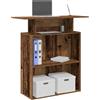 sephironlbb Banco reception effetto legno anticato 100 x 40 x 104 cm, materiale in legno, robusto bancone per ufficio, hotel, salone