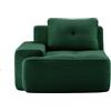 NuvlaGu Divano modulare a 1 posto con cuscino, in velluto a coste con schiuma fredda 32D, seduta bassa, fondo antiscivolo, verde