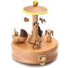 Generico Carillon in legno, carillon a carosello | Scatola musicale per ballerina del castello di Clockwork - Simpatici giocattoli interattivi per culla con musica leggera per la scuola materna, giocattoli por