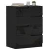 HOMCOM Cassettiera Camera da Letto con 4 Cassetti 60x40x85 cm Nero Lucido