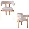 JZGORC Set da 2 Sedia da pranzo in stile Mid-Century Modern Poltroncina imbottita in tessuto con schienale curvo e gambe in metallo Per soggiorno, camera da letto o sala da pranzo,Beige