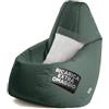 Avalon - Puff Poltrona Sacco Grande L Jive Deluxe Sfoderabile, Pouf Sacco di Qualità Sartoriale, Bean Bag per Sedersi Ergonomico, Tessuto Antistrappo Impermeabile, Made in Italy(80x125cm-Verdone)