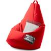 Avalon - Puff Poltrona Sacco Pera Deluxe Grande Sfoderabile, Pouf Sacco di Qualità Sartoriale, Bean Bag per Sedersi Ergonomico, Tessuto Antistrappo Impermeabile, Made in Italy(70x130cm-Rosso)