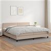 Teenpull Letto a molle in ecopelle marrone cappuccino, 200 x 200 cm, con materasso a molle insacchettate, testiera regolabile, coprimaterasso delicato sulla pelle