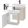 DomoDomo - Mobile sottolavabo da appendere, 60 x 50 cm, con lavabo e rubinetto, in cashmere opaco, profondità 30 cm, chiusura morbida, set con sifone e click-click