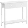 HOOBRO Consolle Ingresso, Tavolo con 2 Cassetti di Tessuto, 75 x 24 x 75 cm Tavolo da Divano, per Corridoio, Entrata e Soggiorno, Struttura Stabile, Bianco EWW71XG01