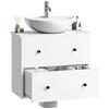 YITAHOME Armadietto da bagno da parete con 2 cassetti, armadietto per la carta igienica, 60 x 30 x 50 cm, per bagno piccolo, bianco