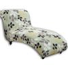 Generic Copri Chaise Longue Elasticizzato Senza Braccioli Stampa Moderna, Fodera Copertura Protettiva Traspirante per Soggiorno Camera da Letto Interno(Yellow Green)