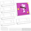 QWORK® 6 Pezzi Portadischi in Vinile, Espositore da Parete in Acrilico per Dischi in Vinile, Foto, Libri, Opere d'Arte, Trucco (10x3,5x3 cm)