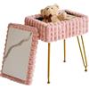 IBUYKE sedia rettangolare Vanity con spazio di archiviazione, poggiapiedi ottomano, sgabello vanity, sedia da toeletta, con piedi antiscivolo, per sala trucco, rosa WBD004P