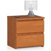 AKORD, Comodini Picolo con 2 Cassetti, Armadio Camera da Letto, Mobiletto Multiuso, Cassettiera Scrivania, Salvaspazio, | 40 x 40 x 35 cm, 16mm Pannello laminato, Ontano