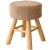 Riyashop Sgabello in pelliccia Shemel, poggiapiedi in legno, effetto pelliccia, colore: marrone/rosa