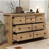 VIVCA Moderno armadio da pranzo con grande capacità, buffet con diverse cassetti, originale armadio da bar in legno naturale con 7 cassetti per ingresso, cucina, sala da pranzo e soggiorno
