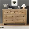 YuQozii Moderno minimalista grande capacità armadio sala da pranzo con cassetti multipli a buffet, Caffè Bar Armadio con 7 cassetti per ingresso, cucina, sala da pranzo e soggiorno (colore legno)