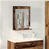 PUGYNBK Specchio da parete rettangolare con mensola in legno e vetro, 50 x 12 x 60 cm, per bagno, soggiorno o corridoio