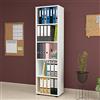 [en.casa] Libreria (AxLxP) 178 x 49 x 30 cm Scaffale a Terra con 5 Scomparti Aperti Mobile per Archivio - Bianco