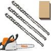 CHAMSUREUK Confezione da 3 catene per motosega per barra da 25,4 cm, 40 maglie da 1 cm LP calibro 127 cm per Bosch
