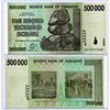 RBZ Collectibles Zimbabwe 500 di migliaia di dollari 2008 UNC, World inflazione valuta le banconote