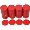 SmartDealsPro - Set di 100 contatori in plastica opaca, 25 mm, con scatola portaoggetti (Rosso)