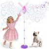 Belemar Macchina per bolle di sapone per bambini, mulino a vento in piedi con luce e musica, altezza regolabile da 1,3 m, serbatoio da 130 ml, giocattolo automatico per feste, attività all'aperto e