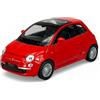 Generisch Welly modello auto compatibile con Fiat 500 dal 2007 rosso ca 1/34 - 1/39 Metal Model Auto Die Cast Nuovo in scatola
