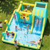 FBSPORT Castello Gonfiabile 10-in-1, Scivolo d'Acqua Castello Gonfiabile con Soffiatore 480W, da Giardino per Bambini con Piscina di Schizzo, Utilizzo Interno ed Esterno