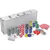 NAIZY Set da Poker 500 Fiches Laser, Include 2 Carte da Gioco, 5 Dadi, Mazziere e Pulsanti Set da Poker in Alluminio, Custodia Argentata