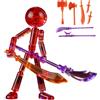 Generico Set di action figure da collezione con 7 armi, personaggi snodabili per stop motion, per adolescenti, adulti, collezionisti, da esporre in vetrina, studio, camera da letto, soggiorno (C)