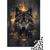 RNDPLFZK Testa di Lupo Stile Artistico Puzzle 1000 Pezzi Carta Puzzle per Adulti Relax Decorazione Casa Regalo 38x26cm/1000pcs