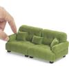 Odoria Casa delle Bambole Divano Miniatura: Scala 1/12 Divano a due Posti Verde Moderno per Soggiorno Salotto Camera da Letto - Mini Divanetto Doppio Mobili per Diorama Modello DIY