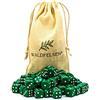 Waldfelsen 6, 12, 20, 30 o 50 dadi di alta qualità, dimensioni standard 16 mm, dadi acrilici, dadi da gioco, 6 lati, set di accessori da gioco con sacchetto di stoffa (verde, 50 pezzi)
