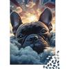 1M6T7B2K 1000 Pezzi Bulldog Francese tra le Nuvole Puzzle Adulti carta Allenamento Mentale Cane Puzzle Decorazione Casa 70x50cm/1000pcs
